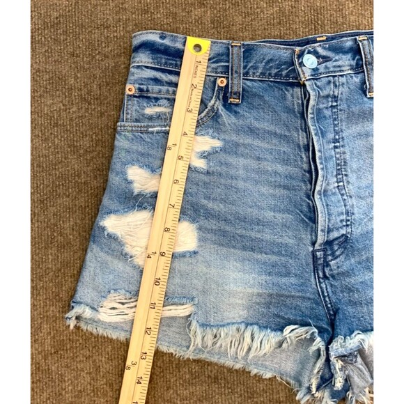 Abercrombie & Fitch Shorts Womens 27 High Rise Distressed Button Fly Beach Denim - Picture 6 of 9